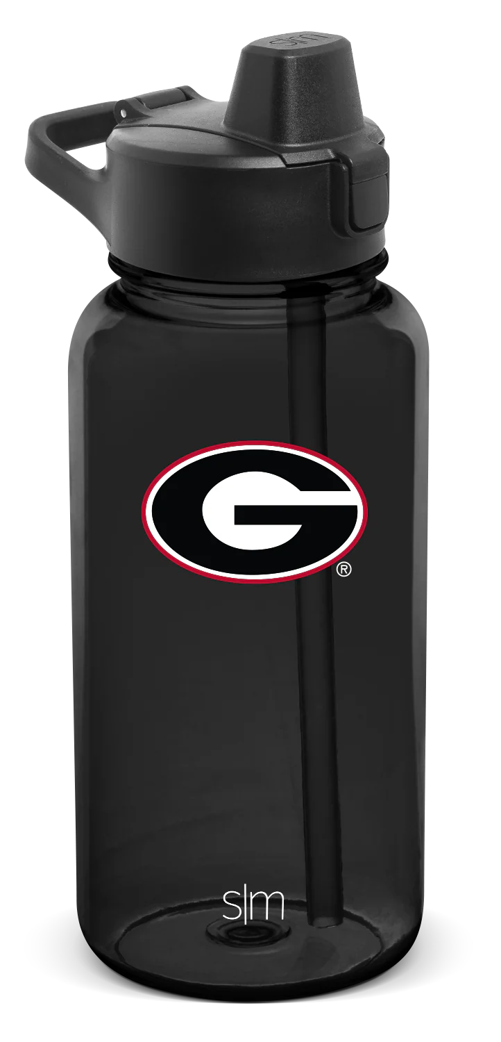 Collegiate Plastic Summit Water Bottle with Simple Flip Straw Lid
