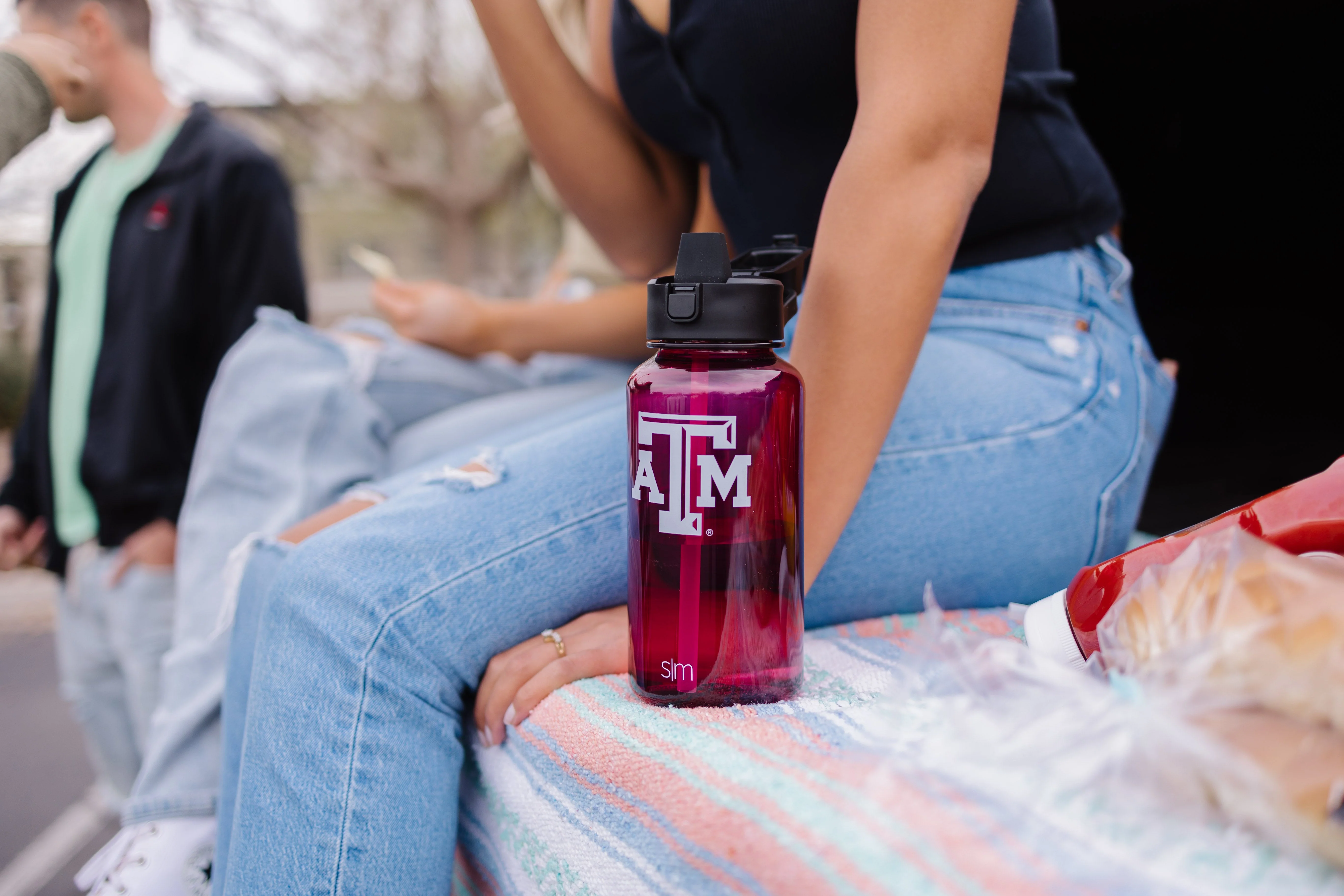 Collegiate Plastic Summit Water Bottle with Simple Flip Straw Lid - Image 3