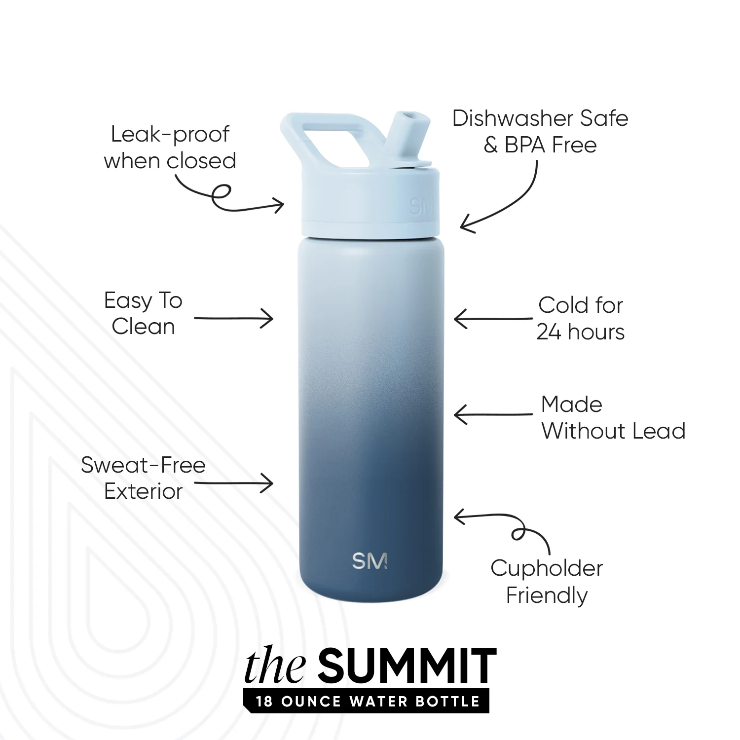Summit Kids Water Bottle with Straw Lid - Image 2