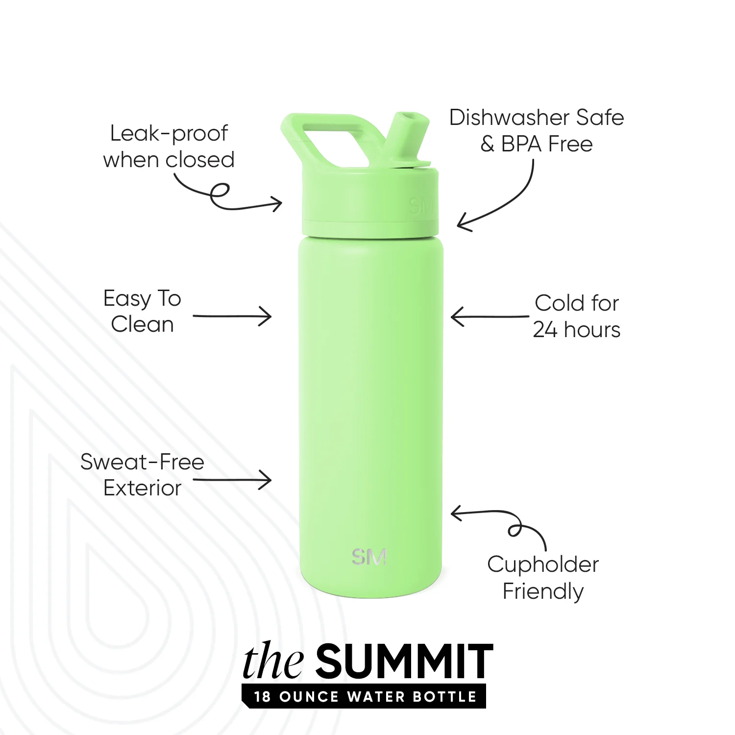 Summit Kids Water Bottle with Straw Lid - Image 2