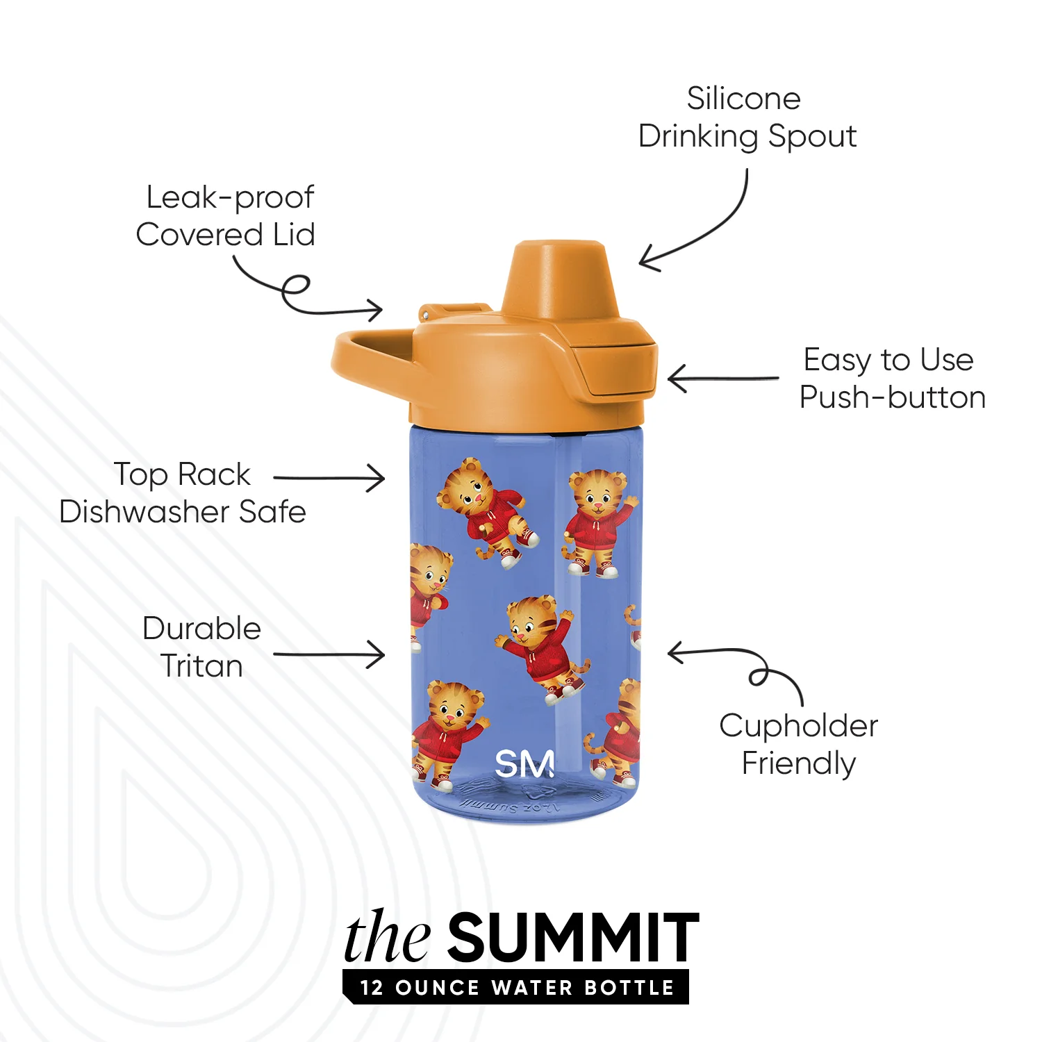 Summit Kids Plastic Water Bottle with Simple Flip Straw Lid - Image 2