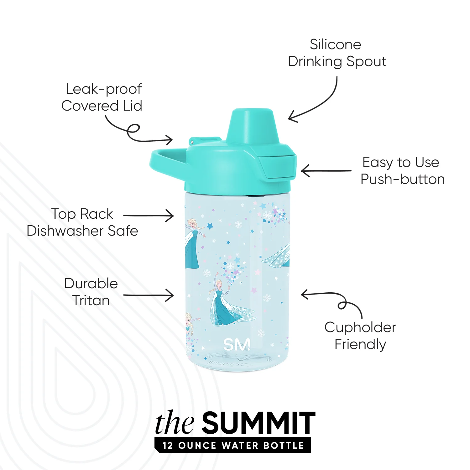 Summit Kids Plastic Water Bottle with Simple Flip Straw Lid - Image 2