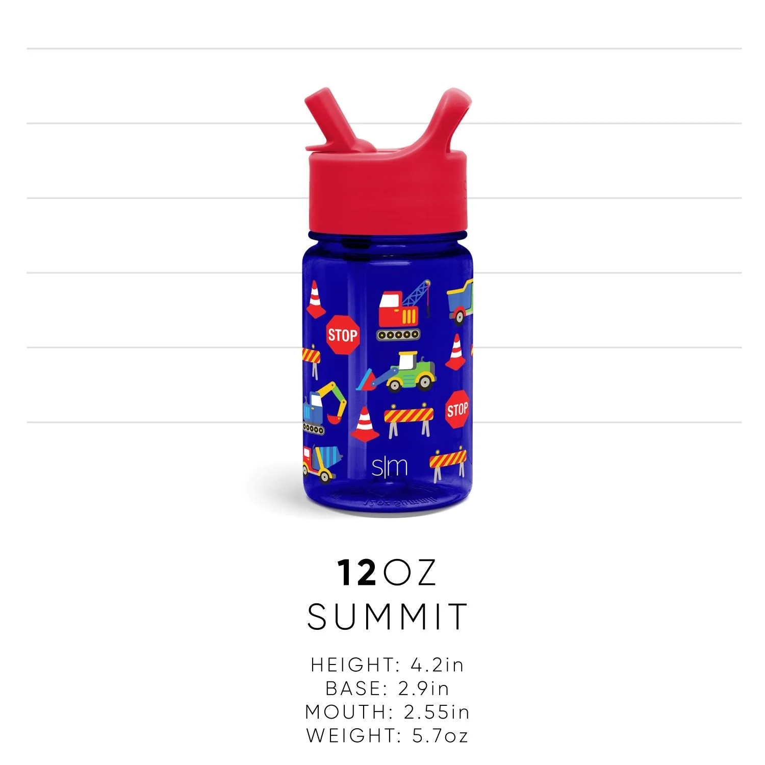 Summit Kids Plastic Water Bottle with Straw Lid - Image 5