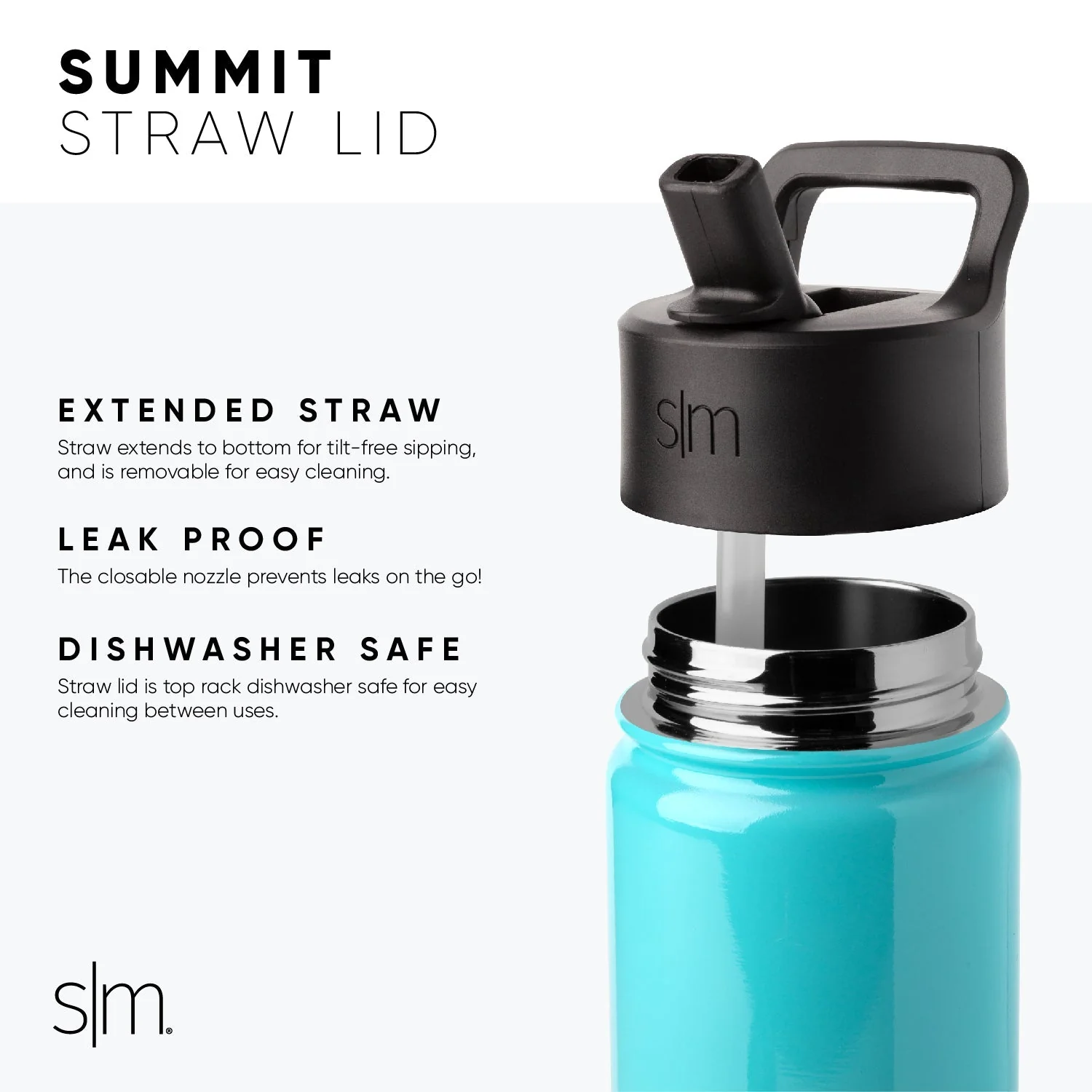 Summit Kids Water Bottle with Straw Lid - Image 2