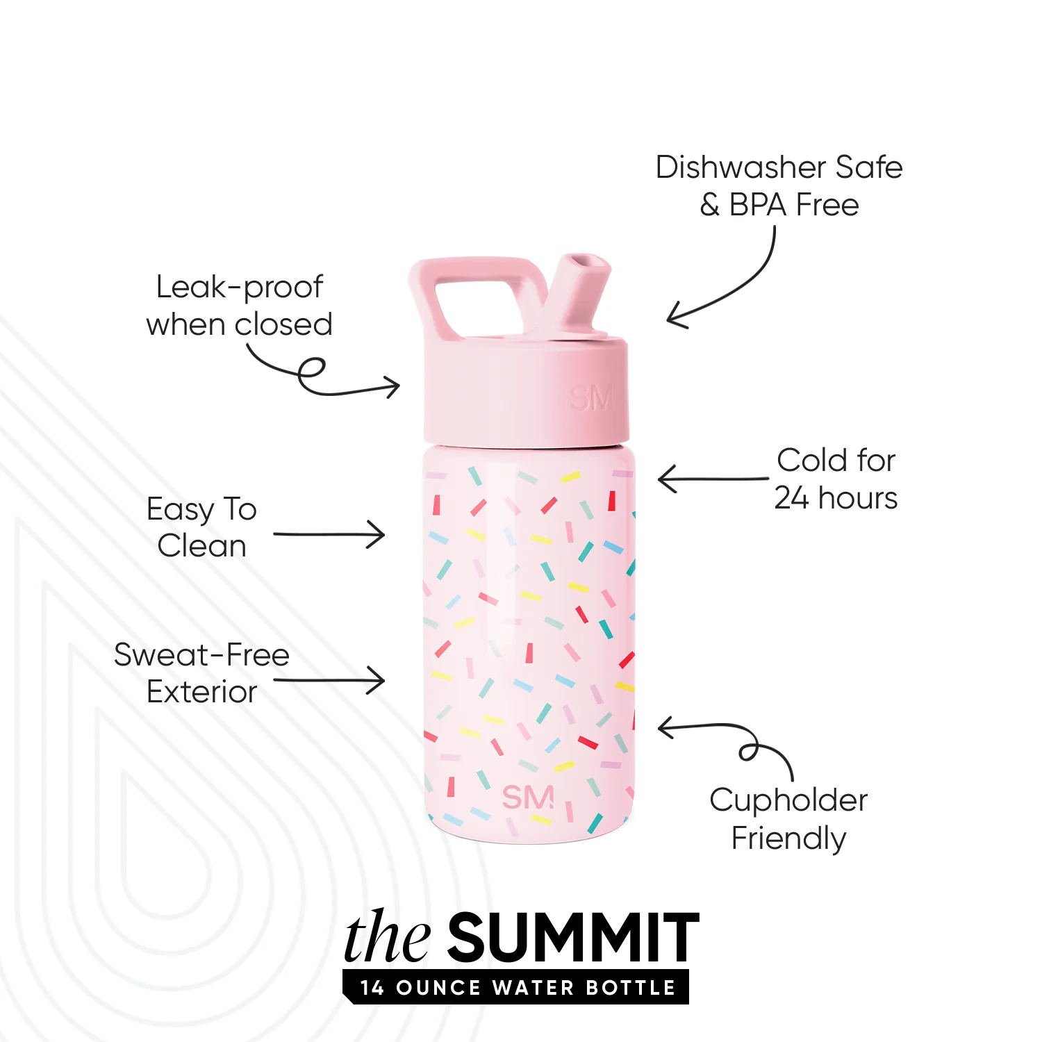 Summit Kids Water Bottle with Straw Lid - Image 2