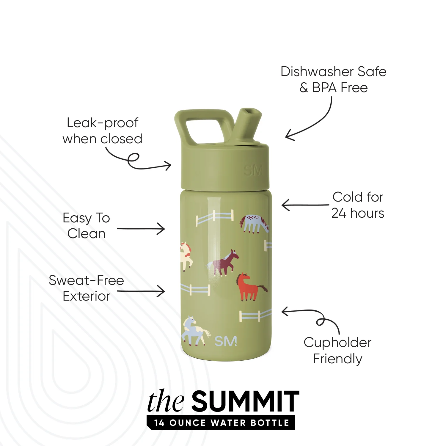 Summit Kids Water Bottle with Straw Lid - Image 2