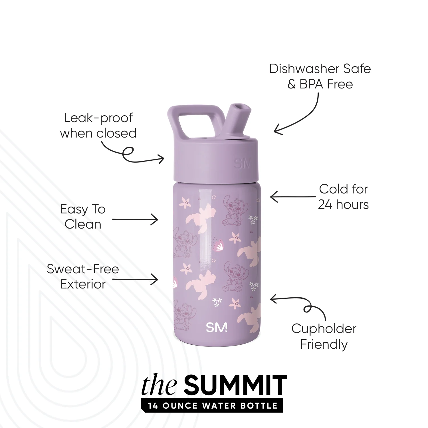Summit Kids Water Bottle with Straw Lid - Image 2