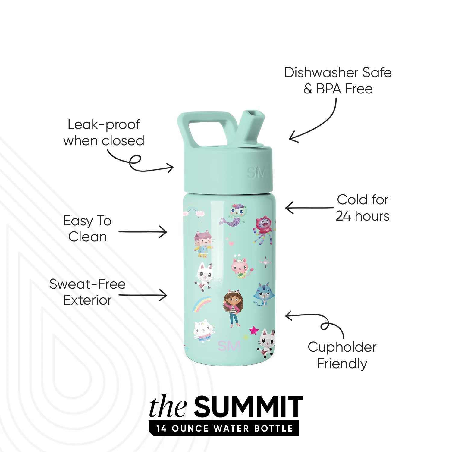 Summit Kids Water Bottle with Straw Lid - Image 2