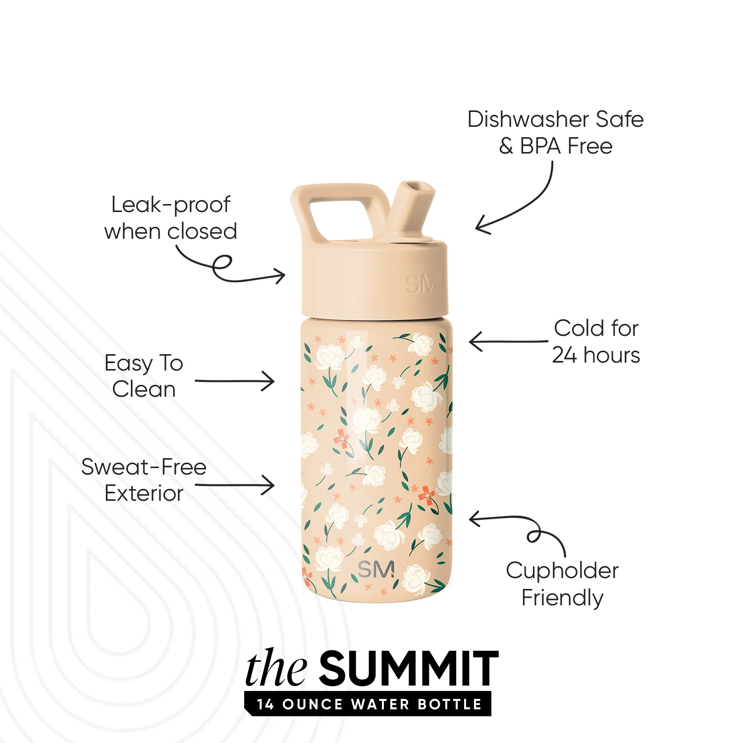Summit Kids Water Bottle with Straw Lid - Image 2