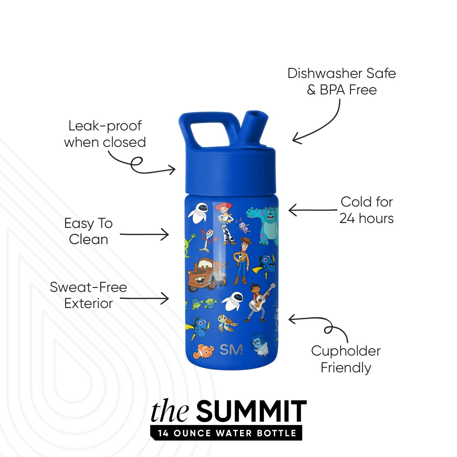 Summit Kids Water Bottle with Straw Lid - Image 2