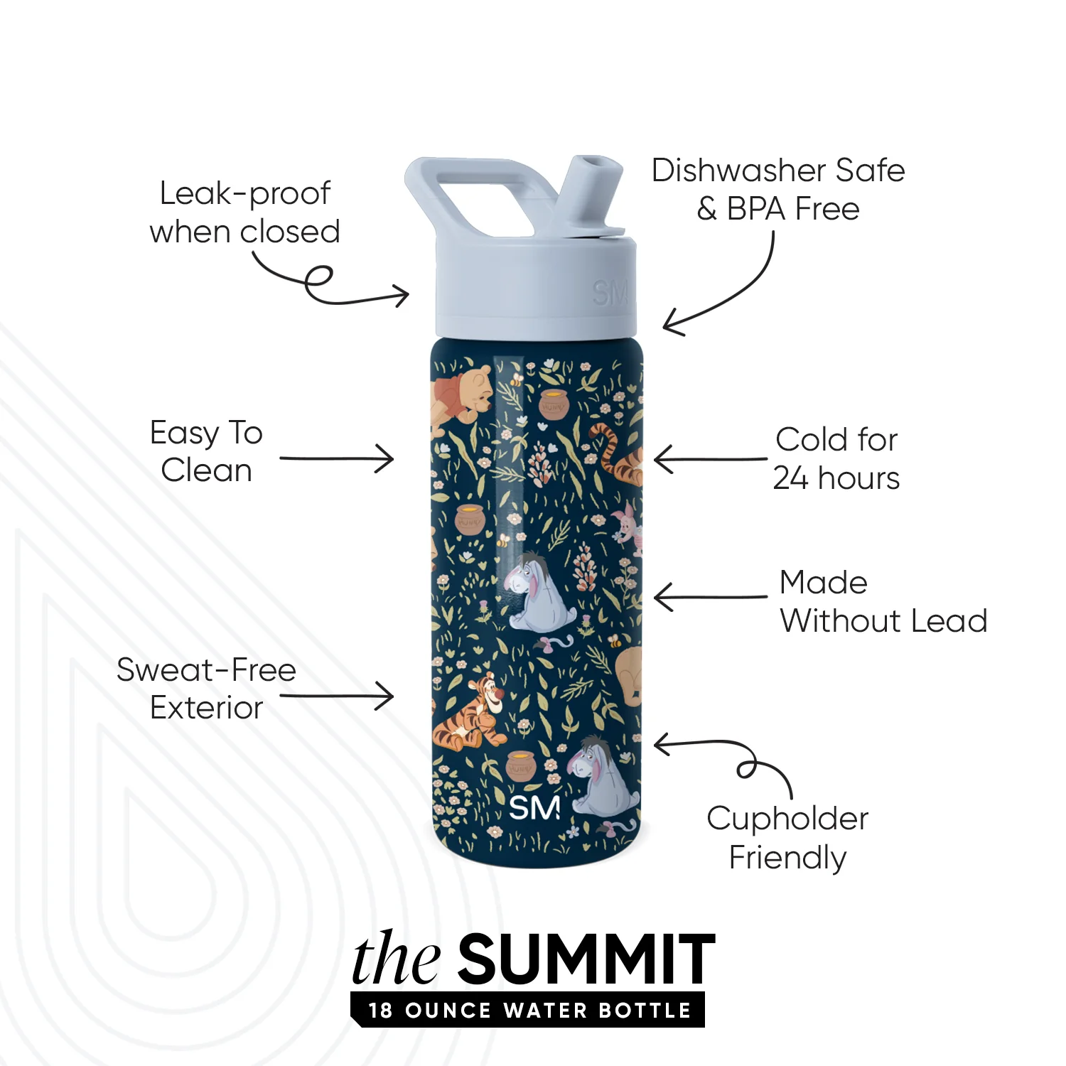 Summit Kids Water Bottle with Straw Lid - Image 2