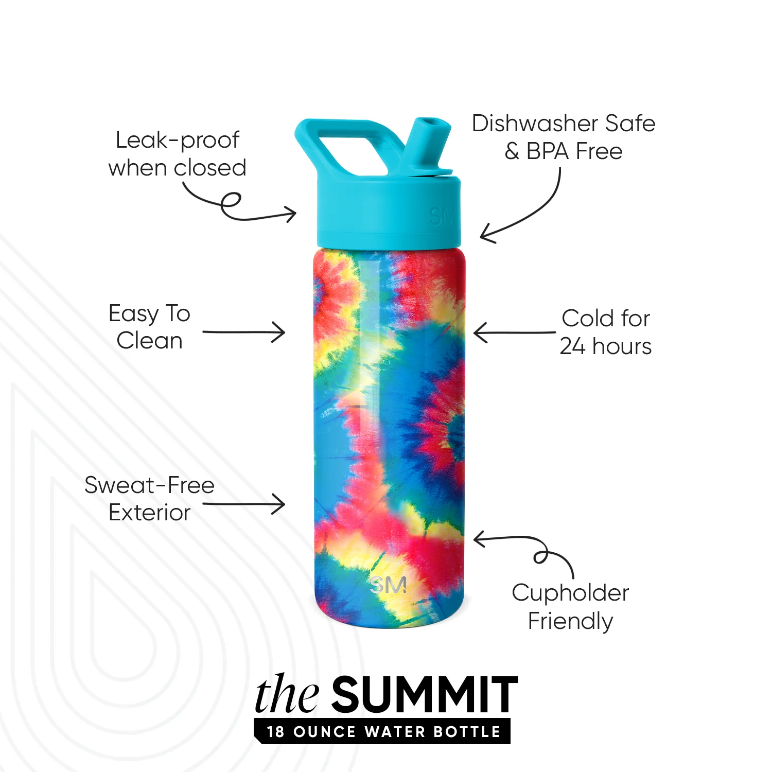 Summit Kids Water Bottle with Straw Lid - Image 2