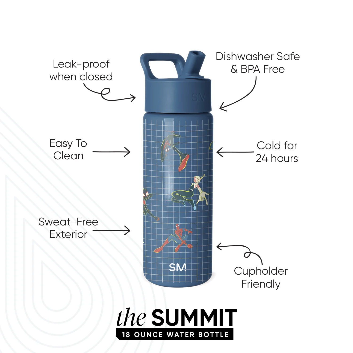 Summit Kids Water Bottle with Straw Lid - Image 2