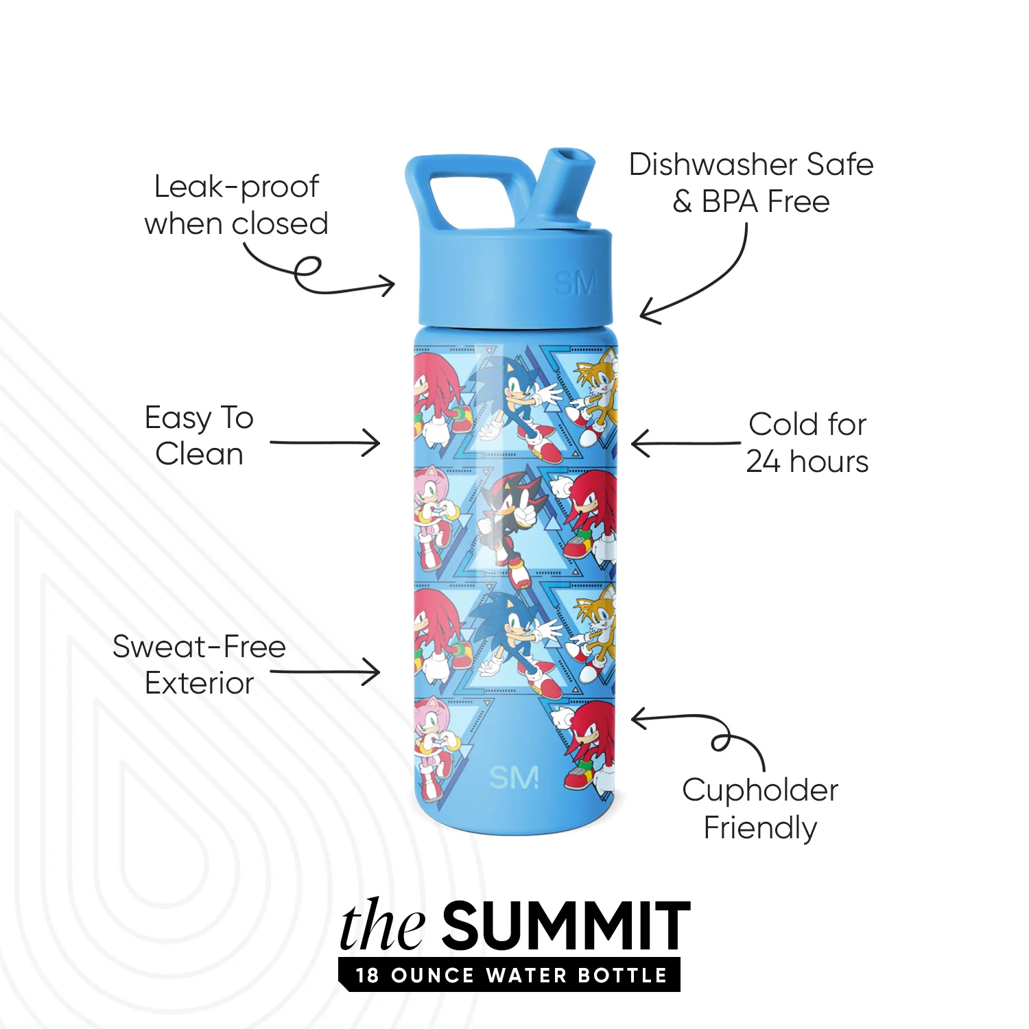 Summit Kids Water Bottle with Straw Lid - Image 2