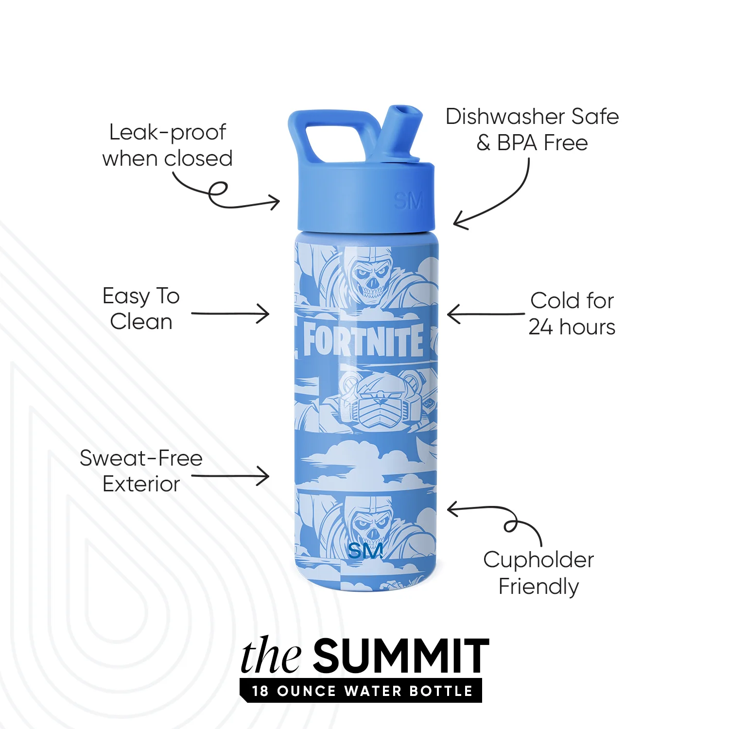 Summit Kids Water Bottle with Straw Lid - Image 2