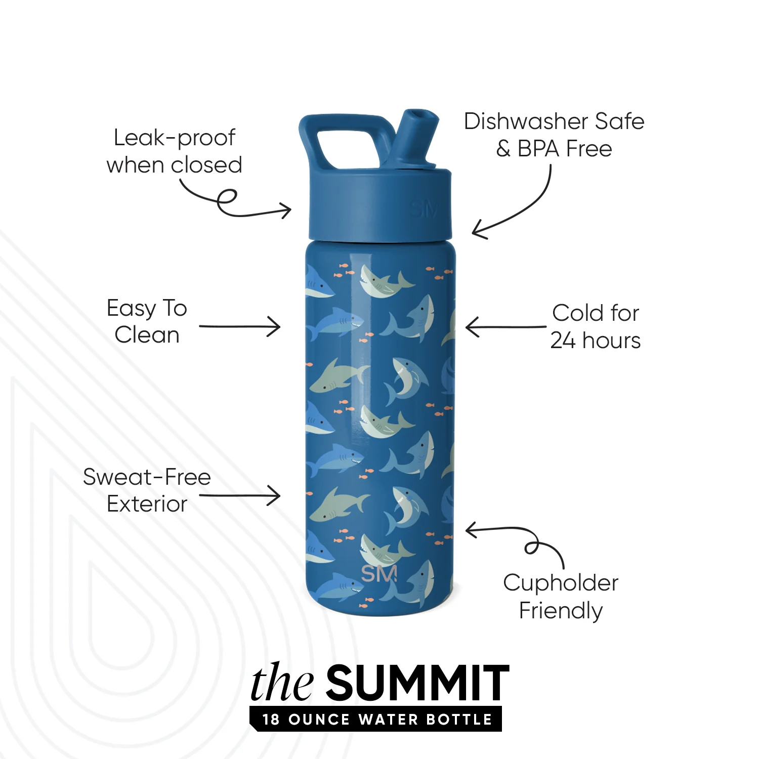 Summit Kids Water Bottle with Straw Lid - Image 2