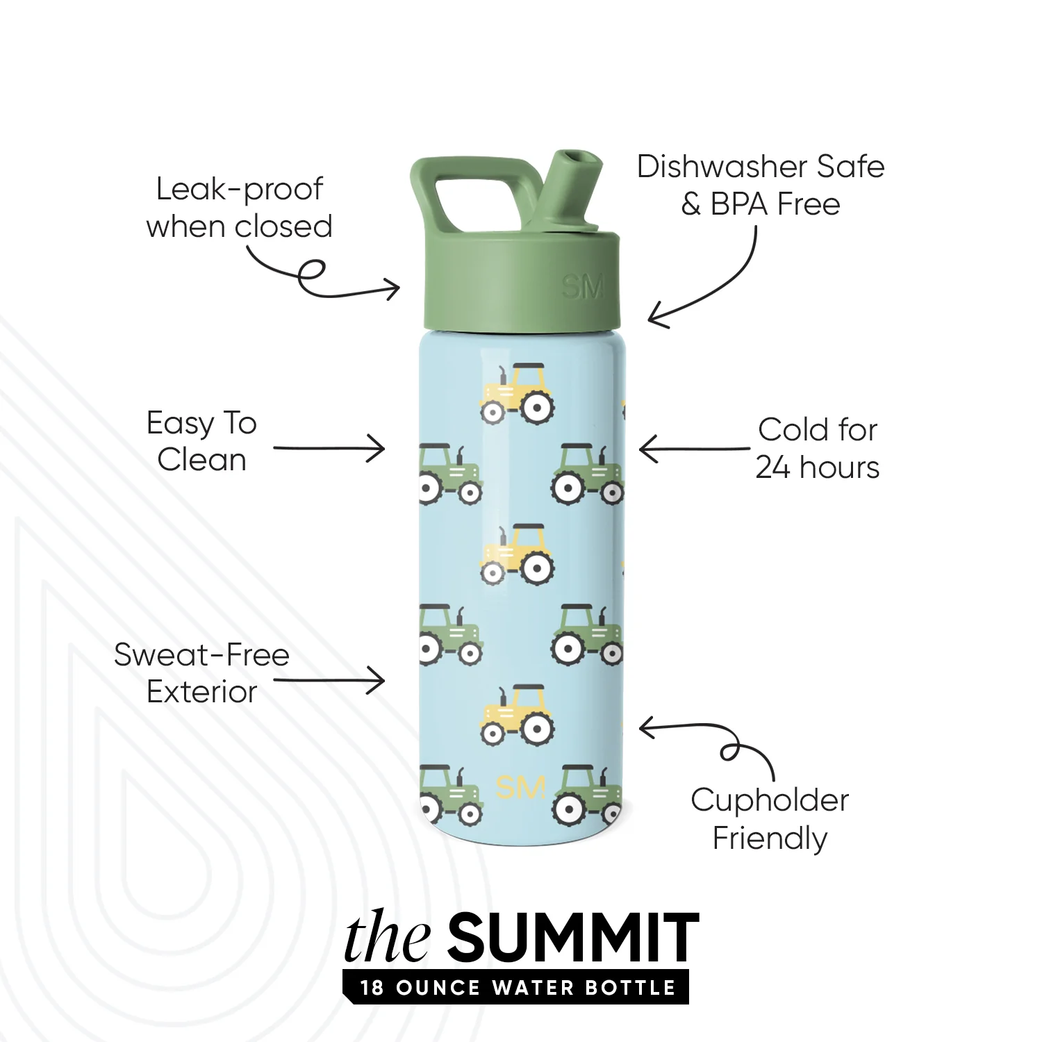 Summit Kids Water Bottle with Straw Lid - Image 2