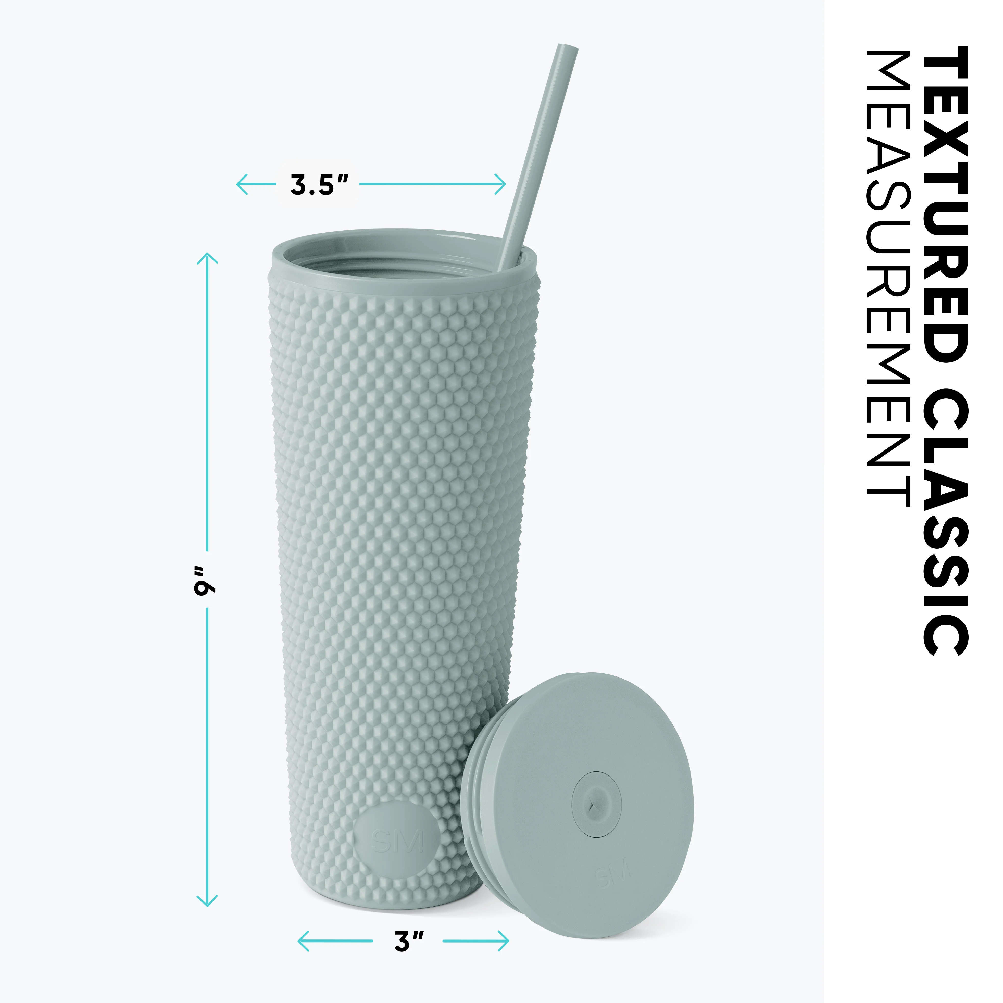 Textured Plastic Classic Tumbler with Straw Lid - Image 2