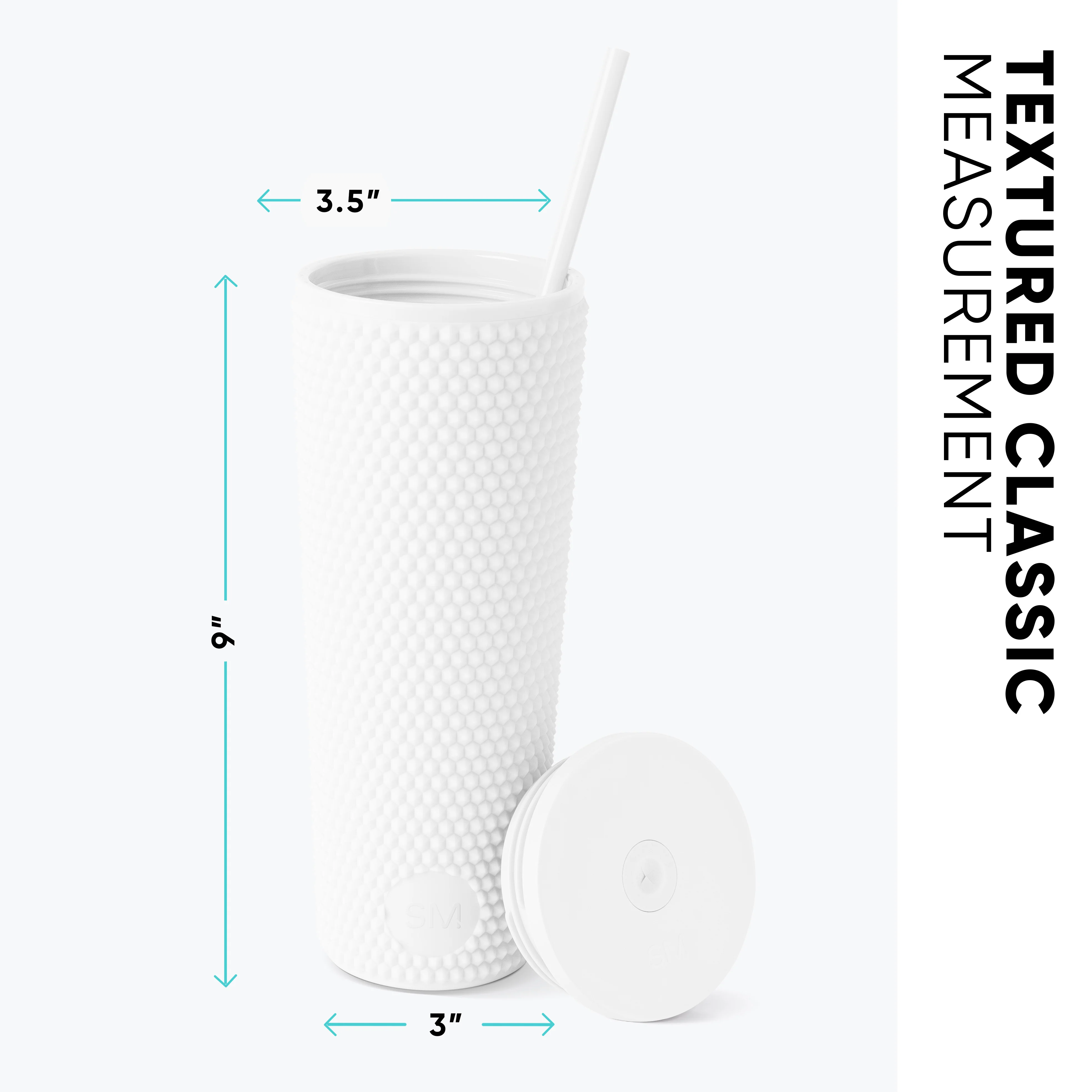 Textured Plastic Classic Tumbler with Straw Lid - Image 2
