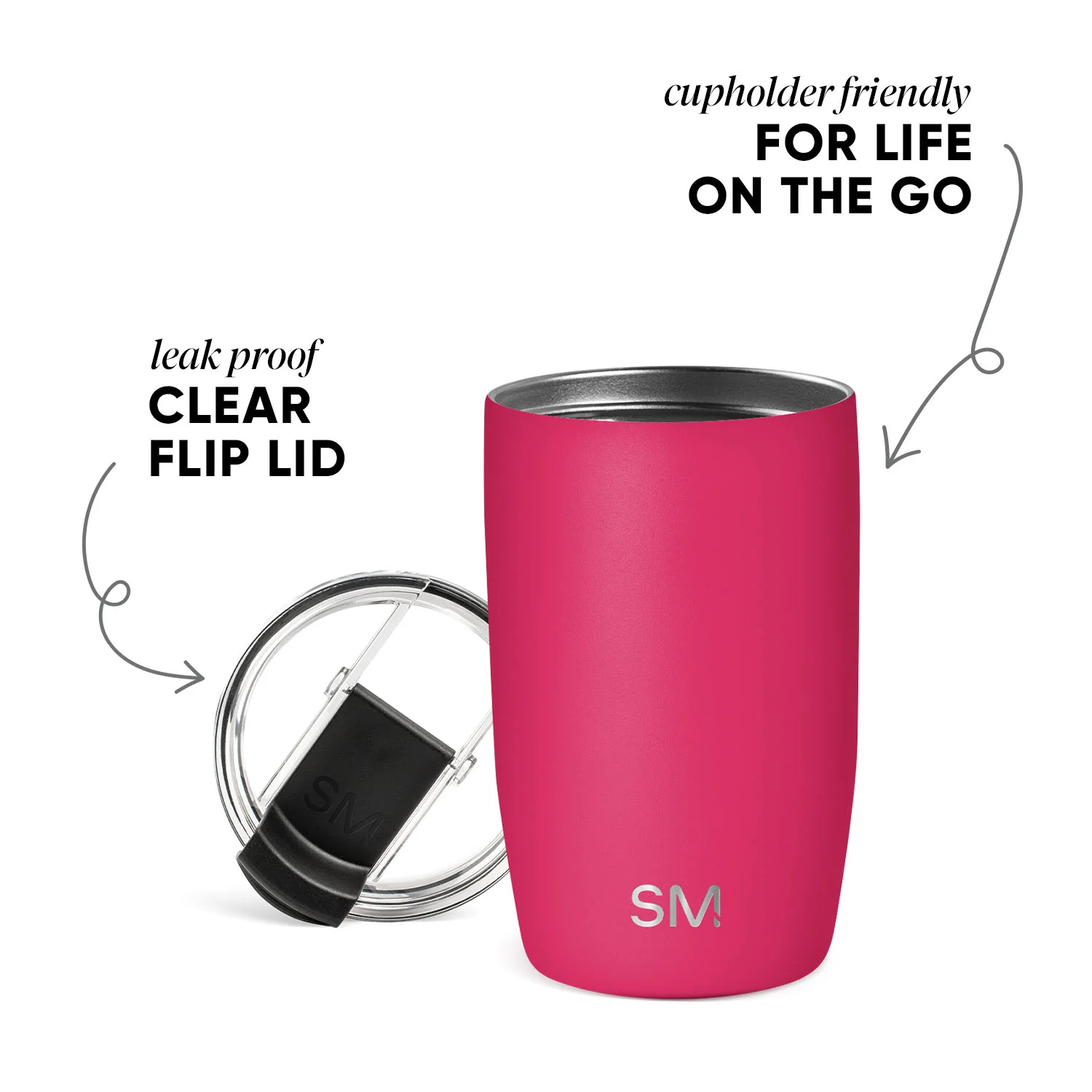 Voyager Tumbler with Clear Flip Lid & Straw - Image 2