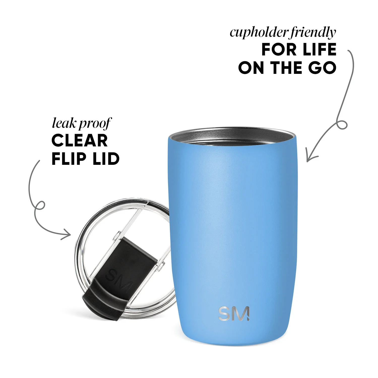 Voyager Tumbler with Clear Flip Lid & Straw - Image 2