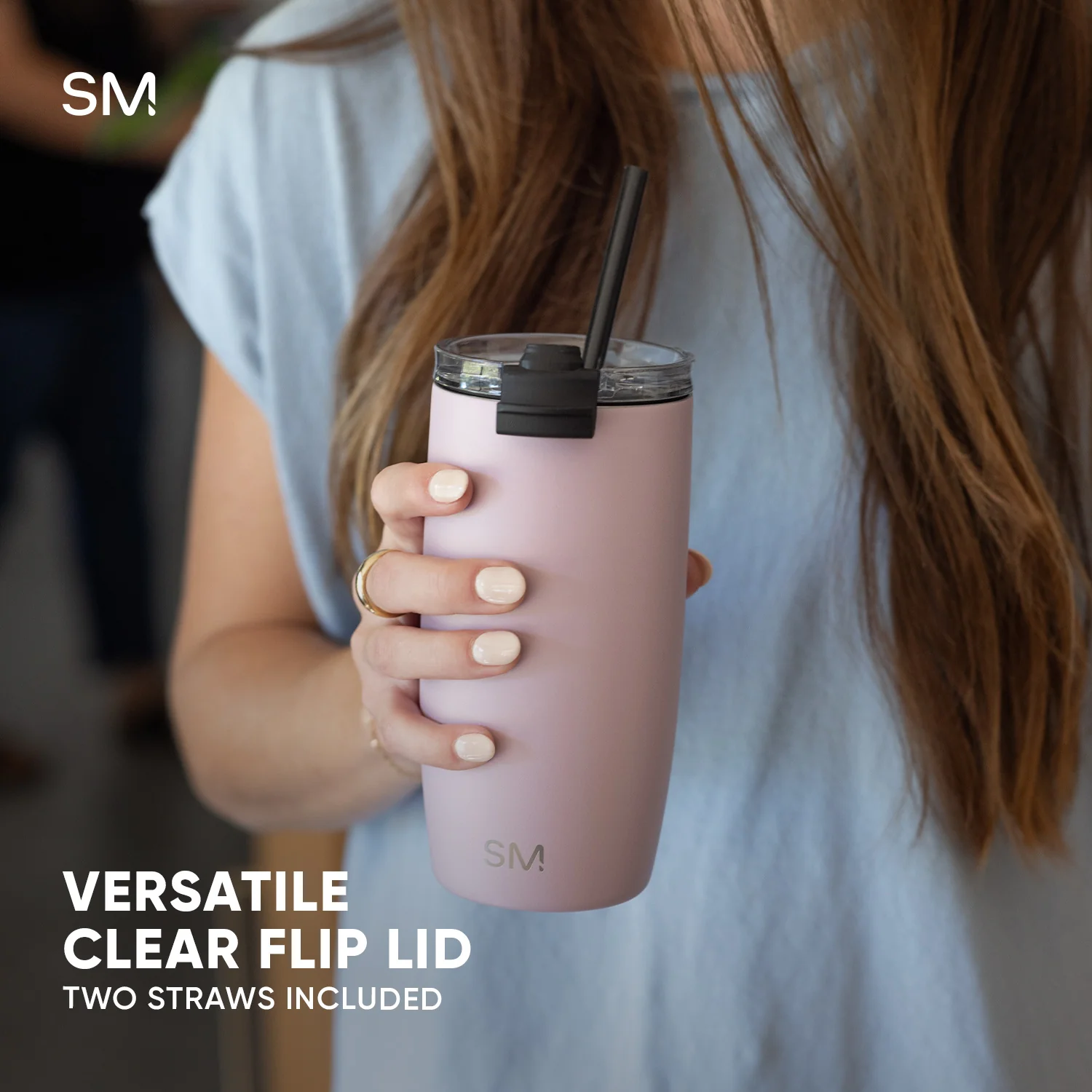 Voyager Tumbler with Clear Flip Lid & Straw - Image 8