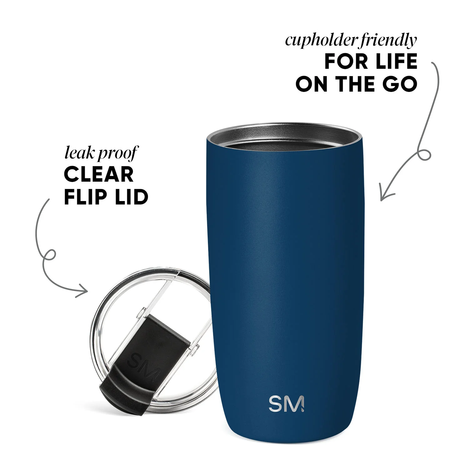 Voyager Tumbler with Clear Flip Lid & Straw - Image 2