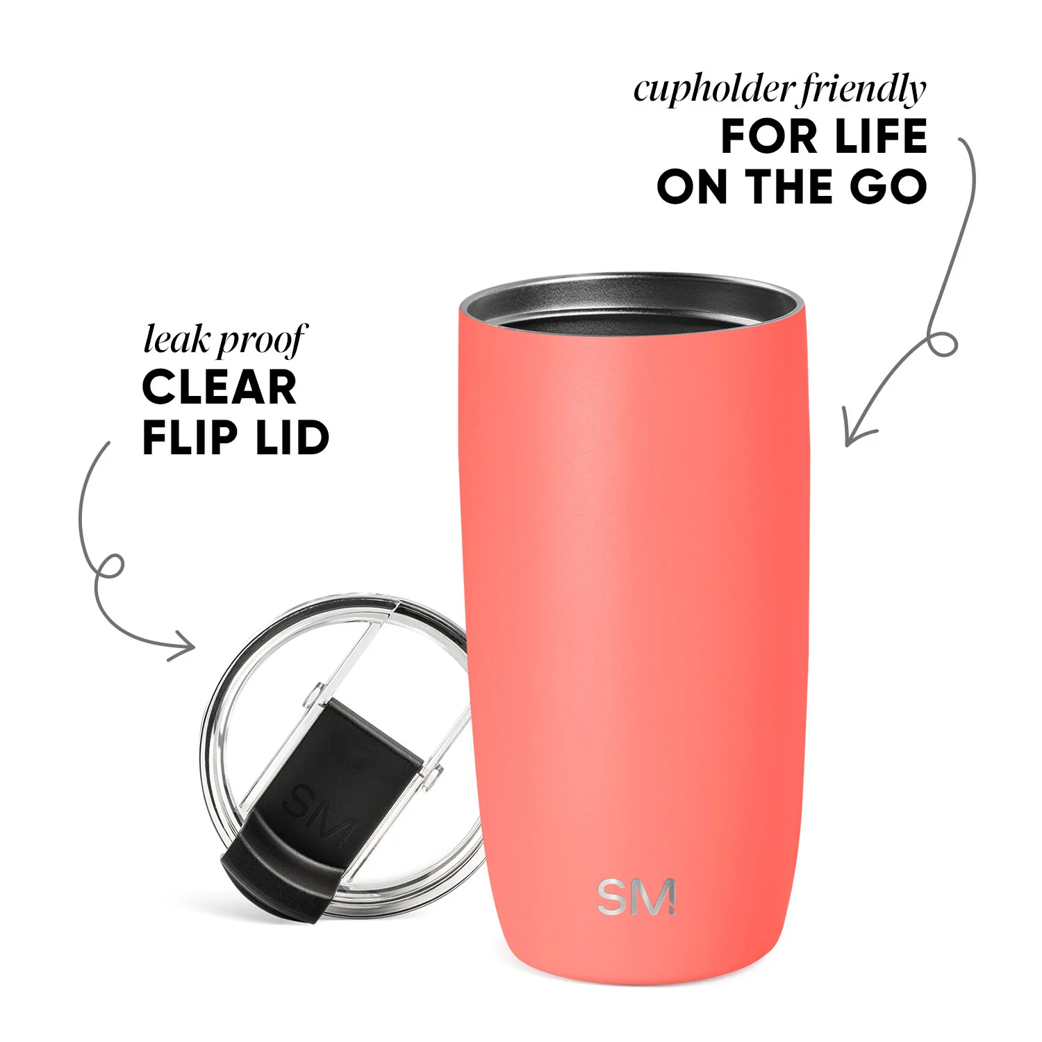 Voyager Tumbler with Clear Flip Lid & Straw - Image 2