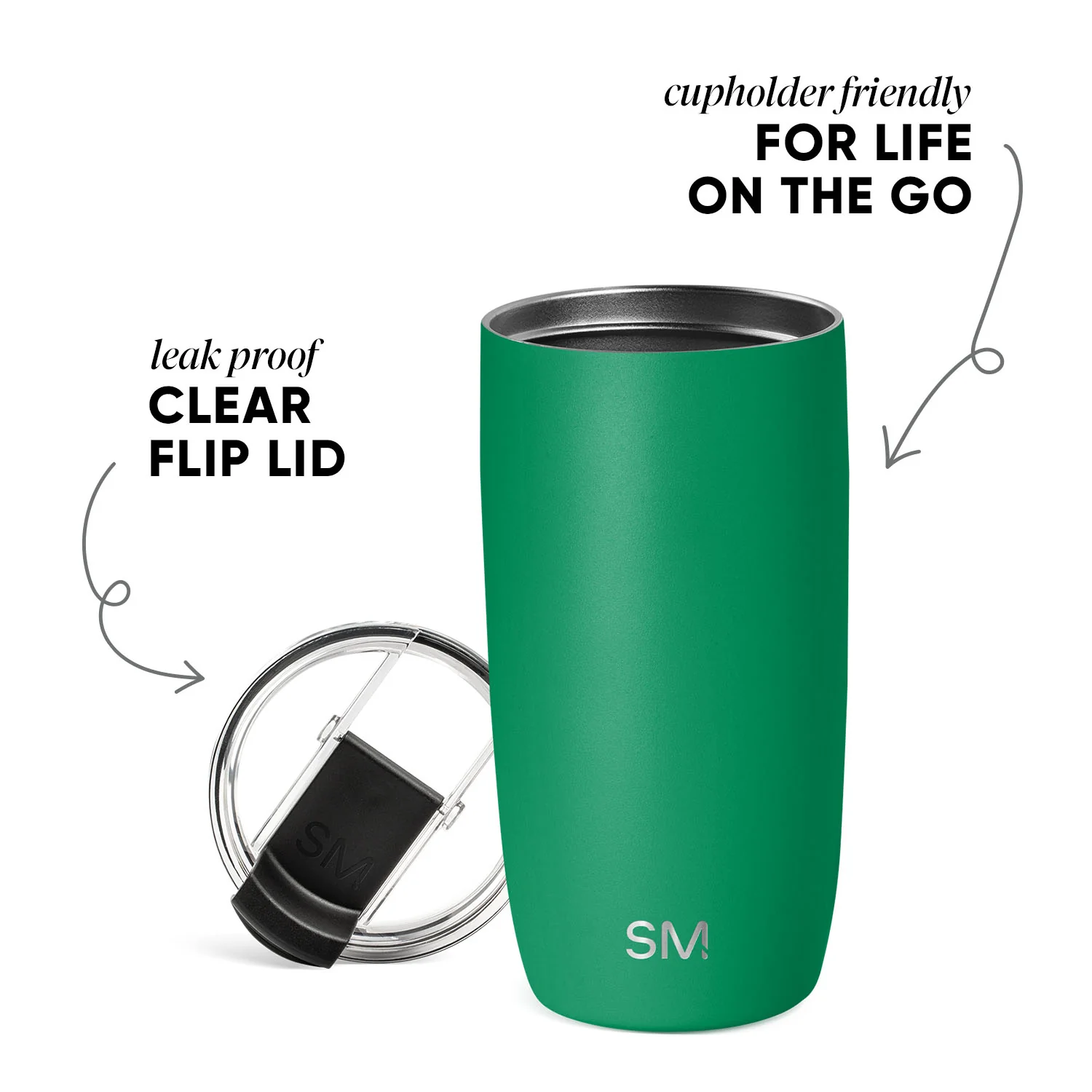 Voyager Tumbler with Clear Flip Lid & Straw - Image 2