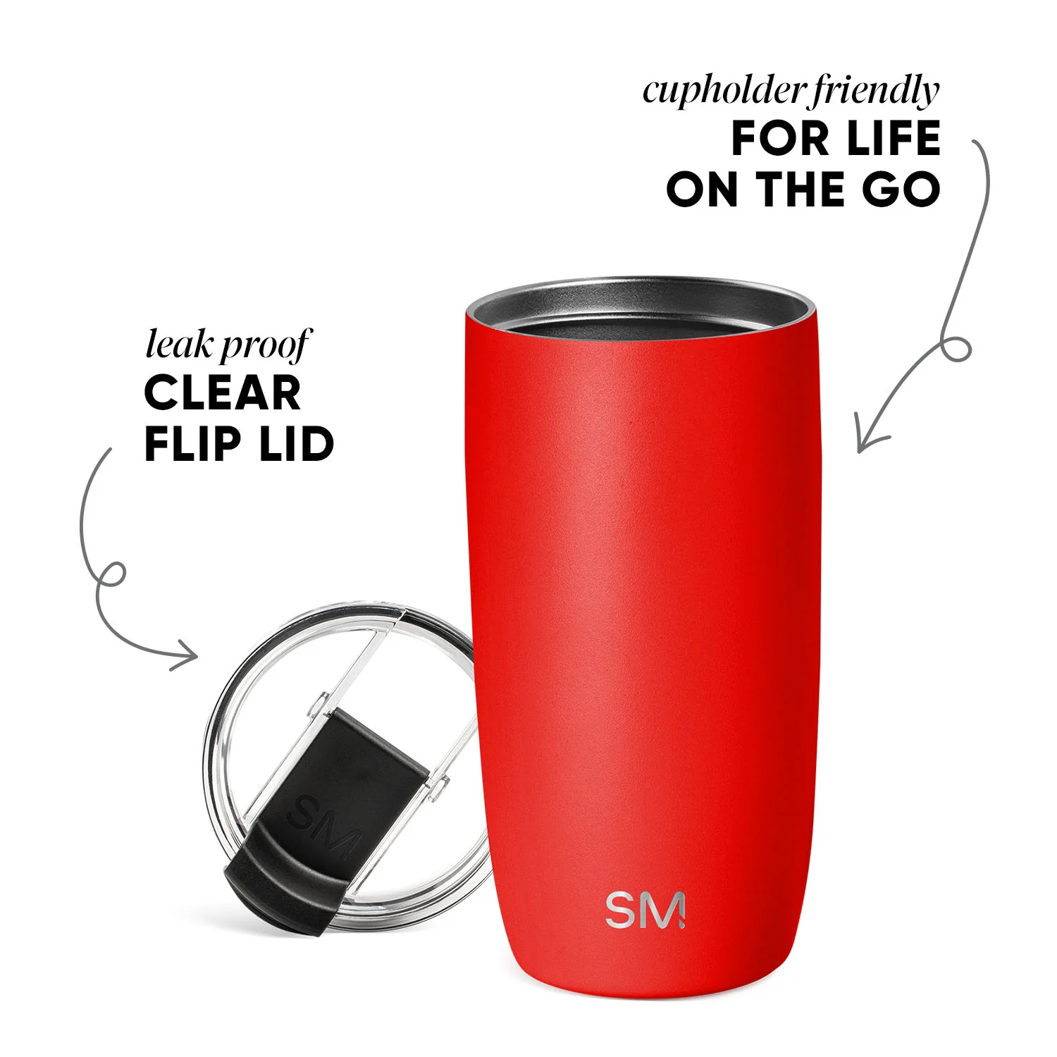 Voyager Tumbler with Clear Flip Lid & Straw - Image 2