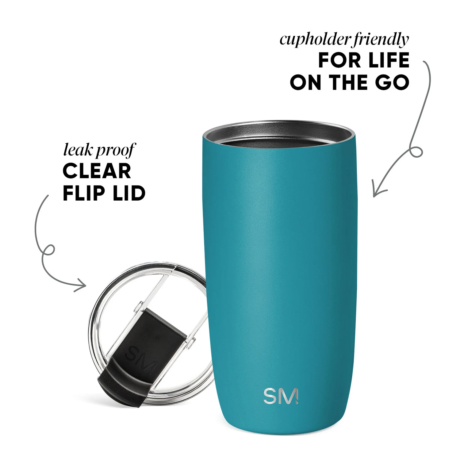 Voyager Tumbler with Clear Flip Lid & Straw - Image 2