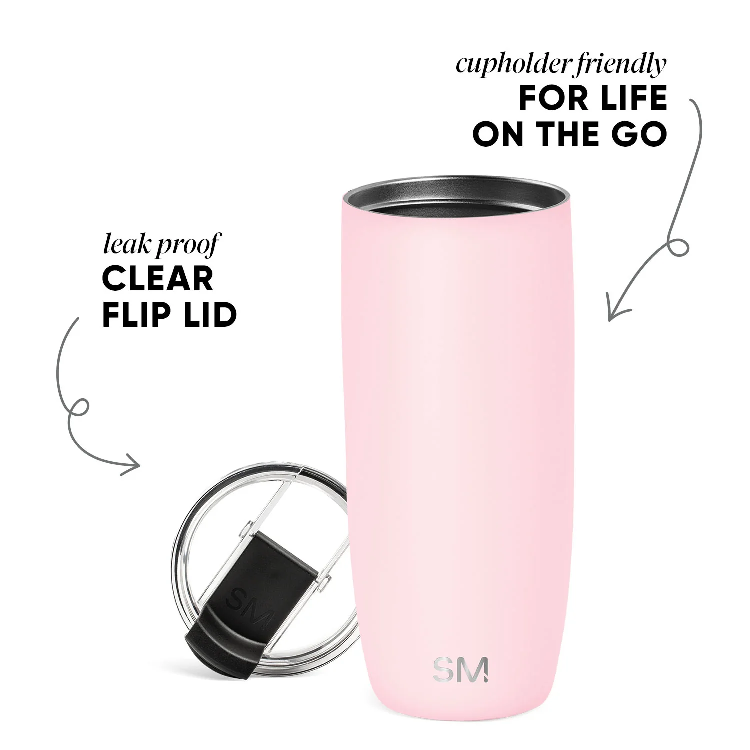 Voyager Tumbler with Clear Flip Lid & Straw - Image 2