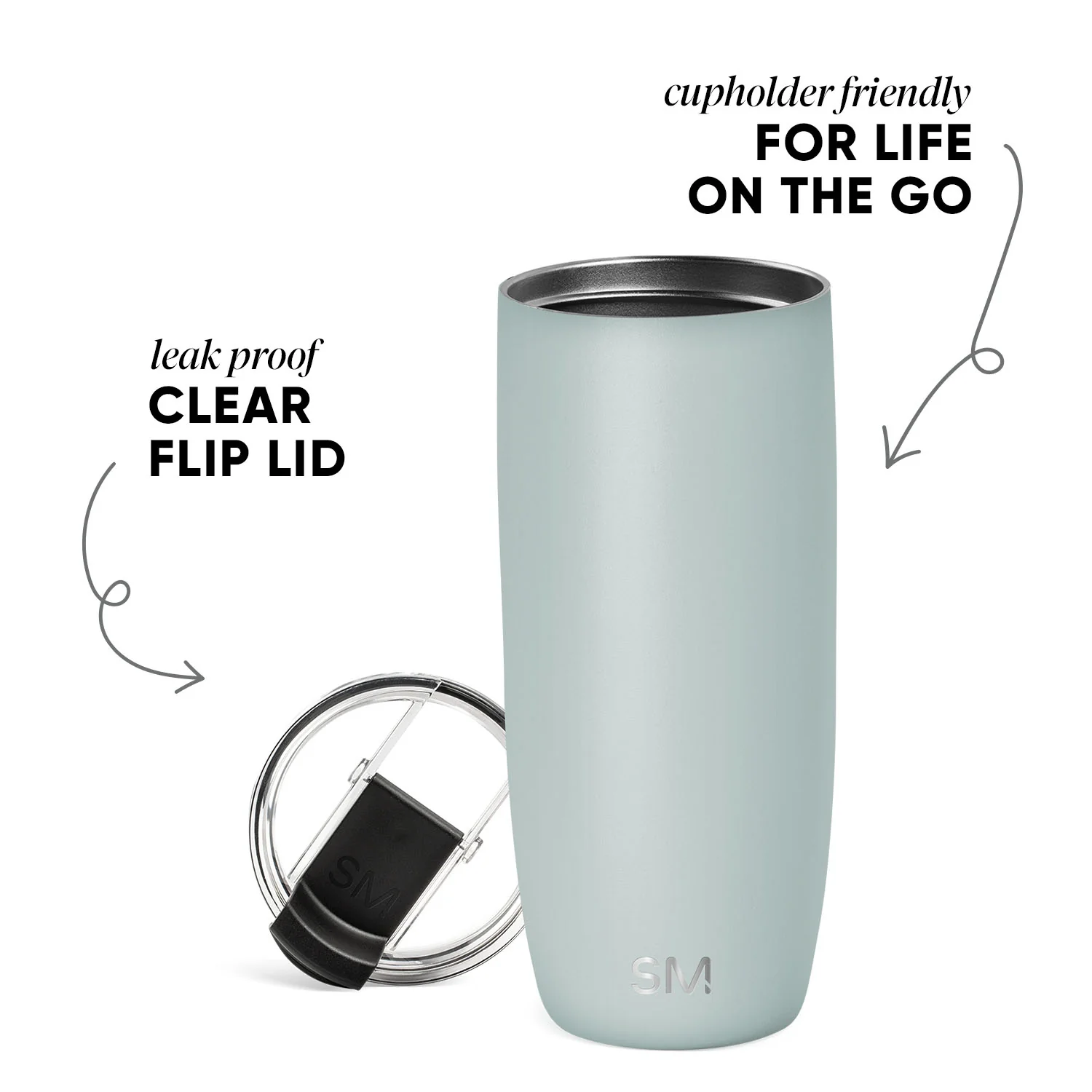 Voyager Tumbler with Clear Flip Lid & Straw - Image 2