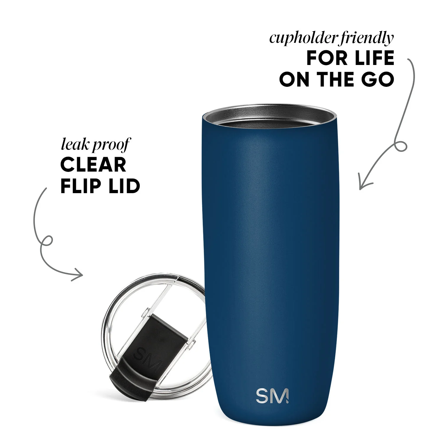 Voyager Tumbler with Clear Flip Lid & Straw - Image 2