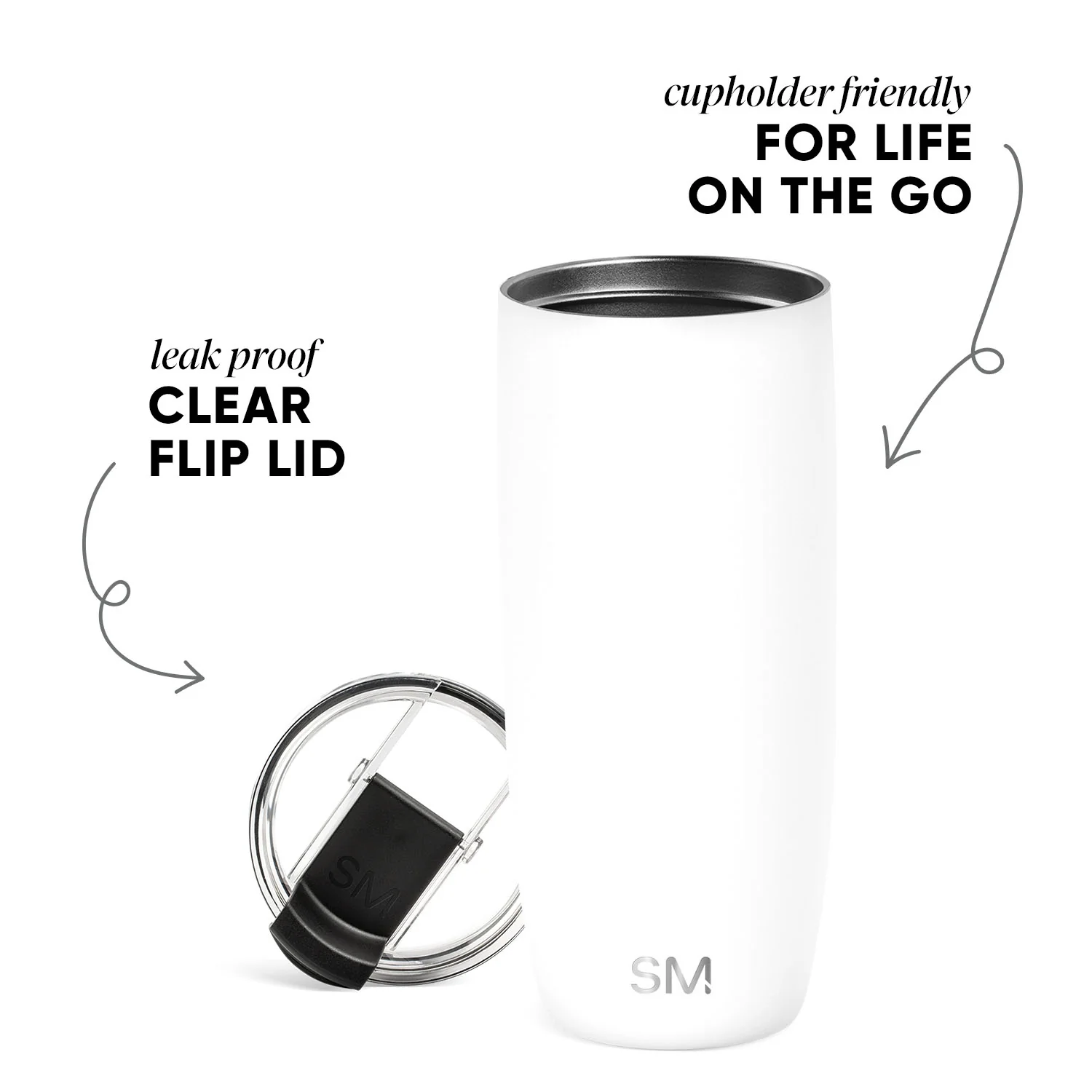 Voyager Tumbler with Clear Flip Lid & Straw - Image 2