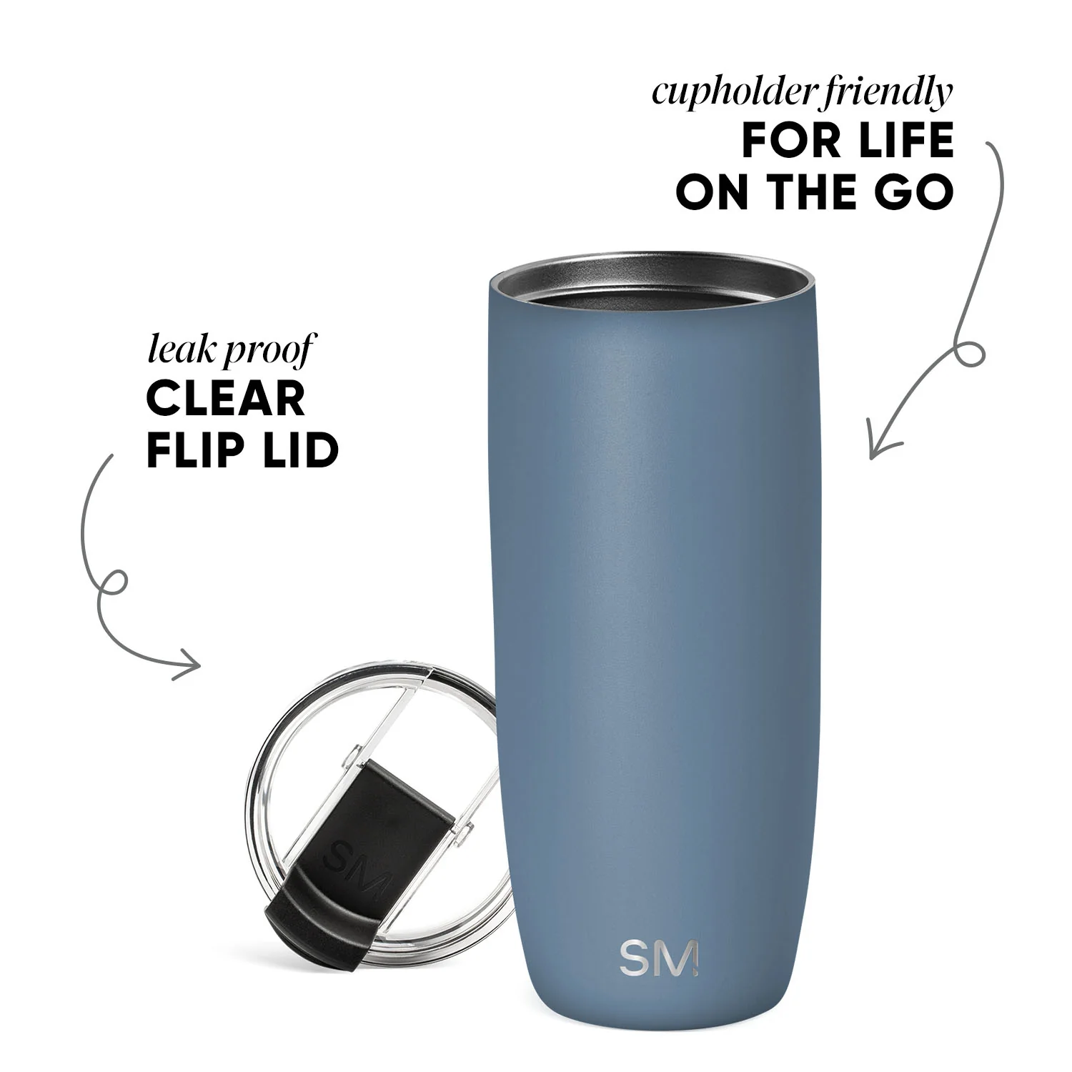 Voyager Tumbler with Clear Flip Lid & Straw - Image 2